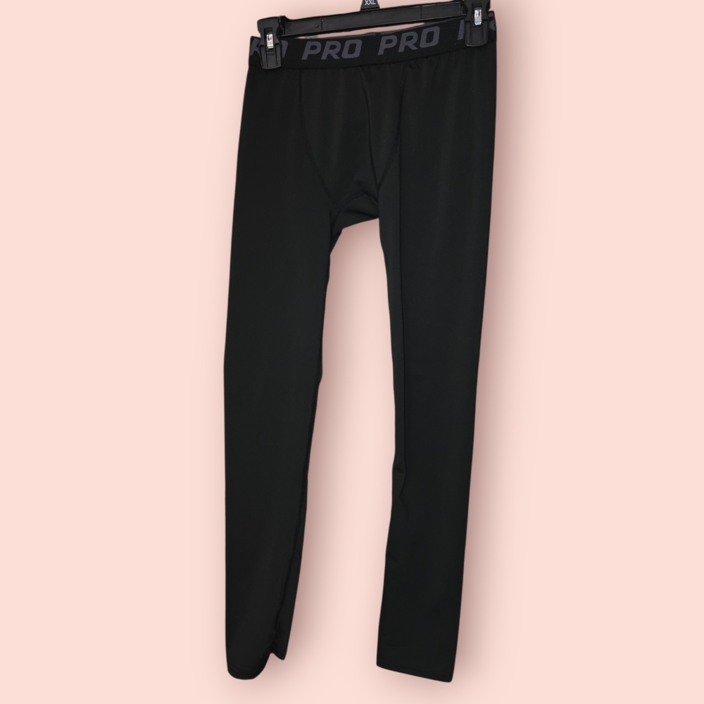^ Boys Black Compression Leggings